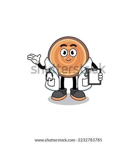 Cartoon mascot of wood grain doctor , character design