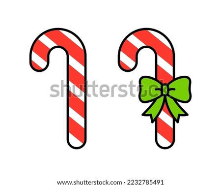 Set of Flat Design Candy Canes
