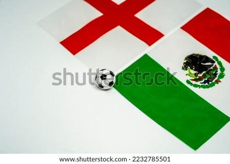 England vs Mexico, Football match with national flags