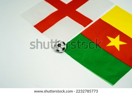 England vs Cameroon, Football match with national flags