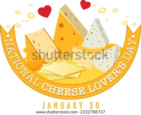 National Cheese Lovers Day logo banner illustration