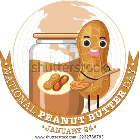 National Peanut Butter banner design illustration