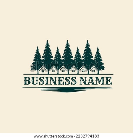 pine tree for properti logo concept