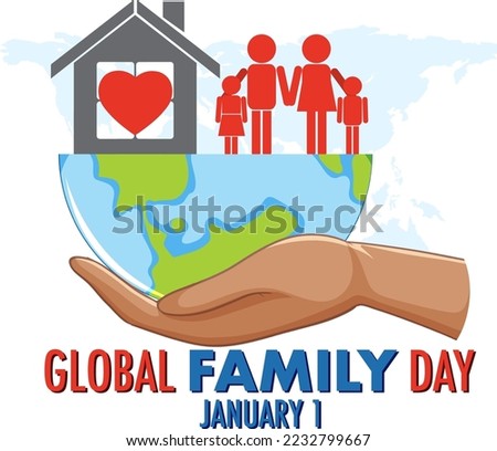 Global family day logo design illustration