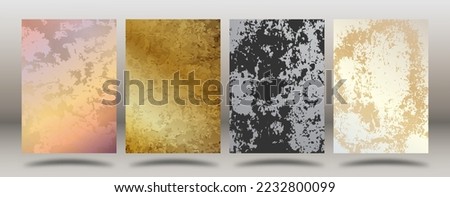 A set of vintage grunge backgrounds. The texture of plaster, cement wall or floor. Template for cover, poster, poster, banner, print and creative design.