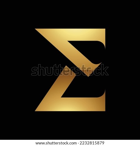 Golden Letter E Symbol on a Black Background - Icon 8