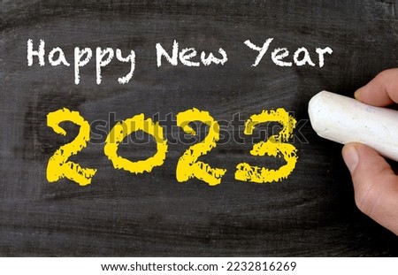 Happy new year 2023 blackboard