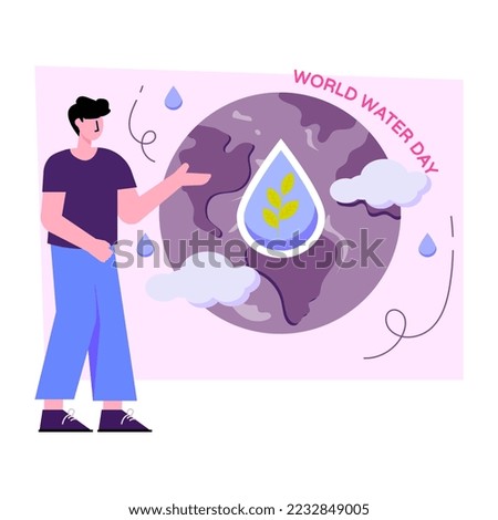 Flat design illustration of world water day