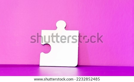 One pieces puzzle on the purple background