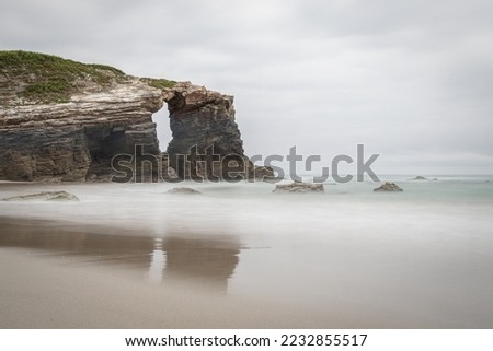 Playa de Las Catedrales (Beach of the Cathedrals) in Galicia, Spain.  Royalty-Free Stock Photo #2232855517