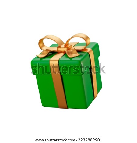 Gift Box Green Christmas 3D