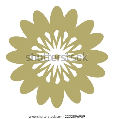 Flower in retro groovy style on a white background. Vector illustration