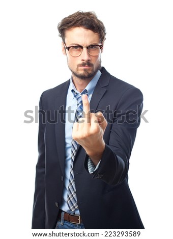 young crazy businessman disagree gesture