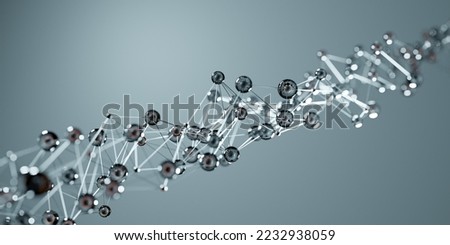 Molecular Structure on a grey background with copy space. Royalty-Free Stock Photo #2232938059