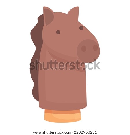 Horse puppet icon cartoon vector. Show theatre. Sock doll