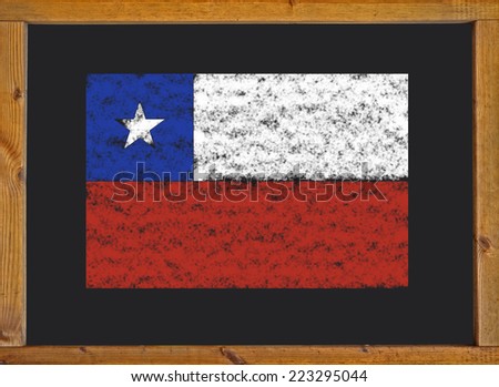 Chile flag on a blackboard 