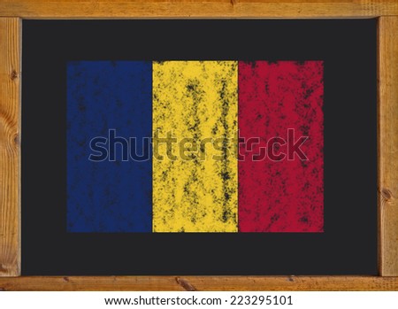 Chad flag on a blackboard 
