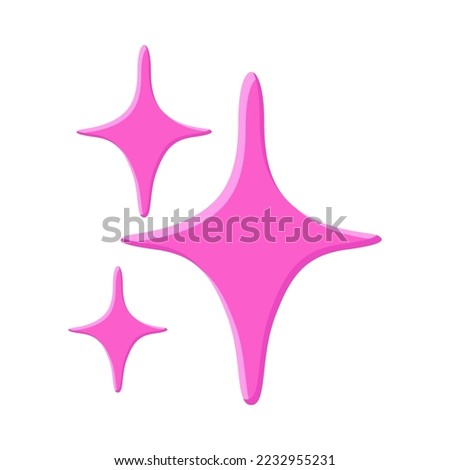 Pink Sparkles Sign Emoji Icon Illustration. Flash Vector Symbol Emoticon Design Clip Art Sign Comic Style.