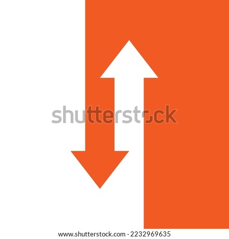 duality of ups and downs, opposite direction arrows defining each other Royalty-Free Stock Photo #2232969635