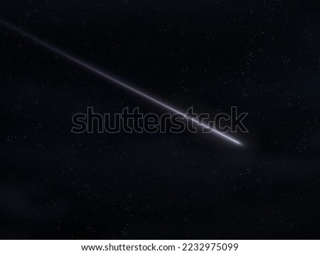 Meteor in the night sky. Beautiful shooting star.  Royalty-Free Stock Photo #2232975099