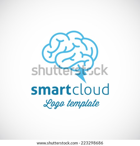 Smart Cloud Abstract Vector Logo Template Isolated