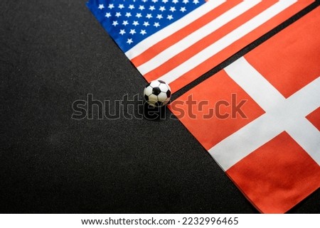USA vs Denmark, Football match with national flags