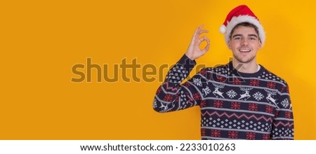 young santa claus at christmas isolated on background