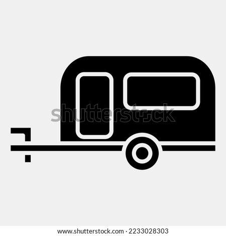 Icon caravan. Transportation elements. Icons in glyph style. Good for prints, posters, logo, sign, advertisement, etc.