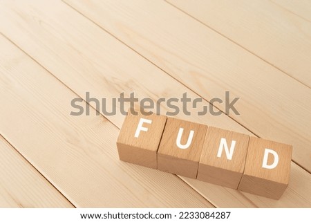 Wooden blocks with "FUND" text of concept.