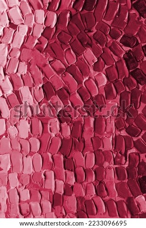Abstract art background. Oil painting on canvas. New 2023 trending PANTONE 18-1750 Viva Magenta color

