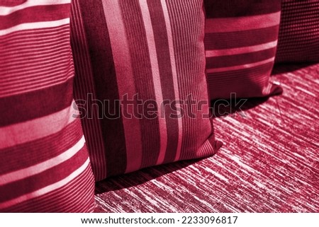 pillow of New 2023 trending PANTONE 18-1750 Viva Magenta color
