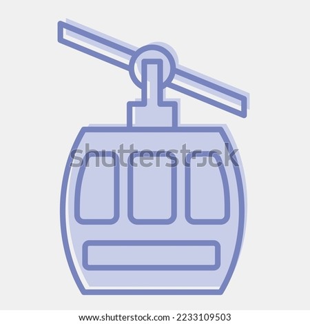 Icon cable car. Transportation elements. Icons in two tone style. Good for prints, posters, logo, sign, advertisement, etc.