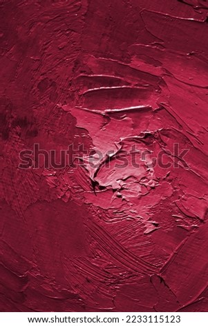 Abstract art background. Oil painting on canvas. New 2023 trending PANTONE 18-1750 Viva Magenta color