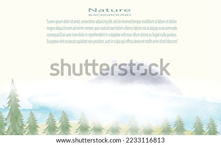watercolor nature background landscape scene