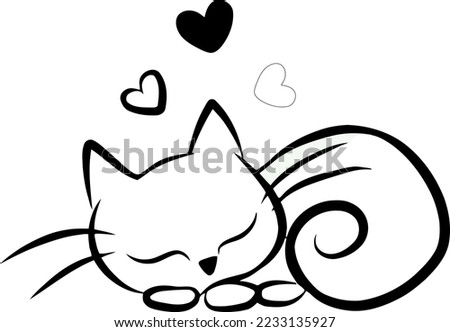 Cat line art - Cat drawing