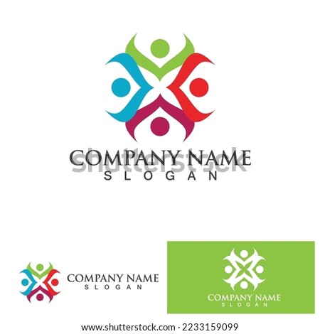 Community people logo, network and social icon design template