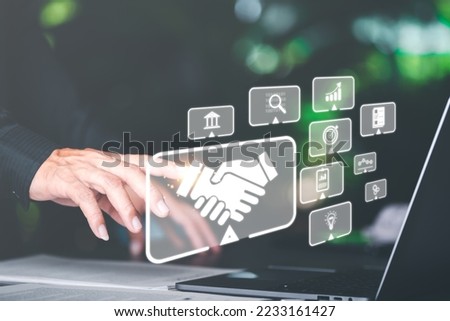 Businessman checking and managing documents online, document agreement, document concept, business contract signing, confirmation of contract document, goal and business cooperation agreement.