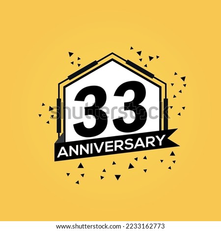 33rd years anniversary logo, vector design birthday celebration with geometric isolated design.