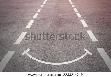 Happiness concept, smile on the road, positive attitude