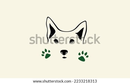 line art dog head logo