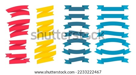 Ribbons set. Promotion flags collection. Modern simple ribbons clip art. Vector flat labels