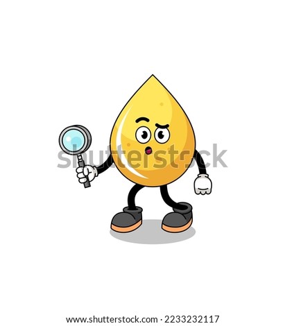 Mascot of honey drop searching , character design