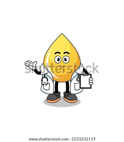 Cartoon mascot of honey drop doctor , character design