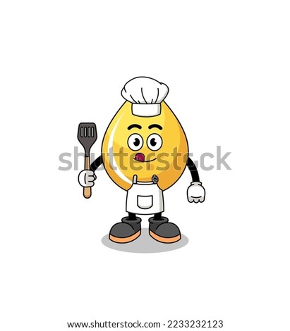 Mascot Illustration of honey drop chef , character design