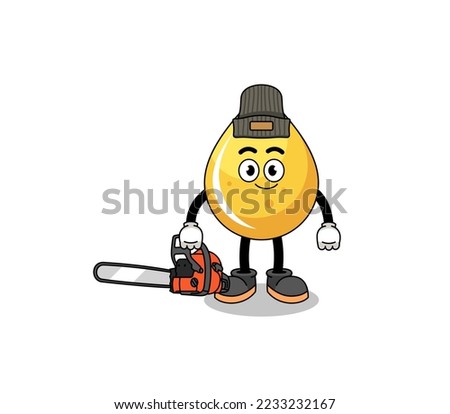 honey drop illustration cartoon as a lumberjack , character design