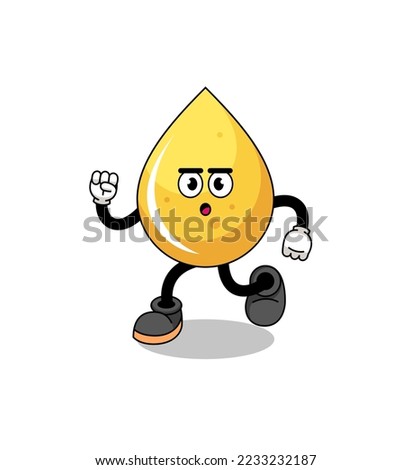 running honey drop mascot illustration , character design