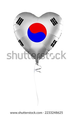 Korea concept. Balloon with Korean flag isolated on white background. Education, charity, emigration, travel and learning language