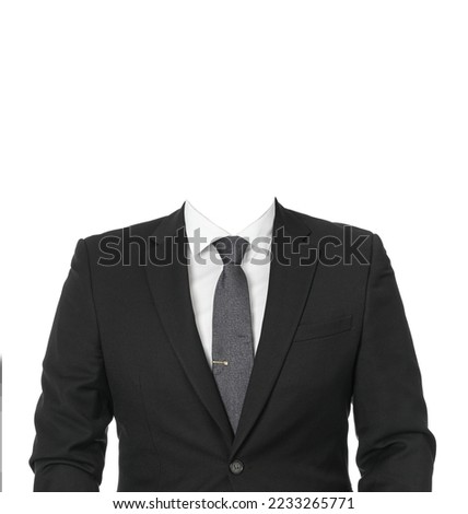 ID photo or passport photo and profile suit face composite image