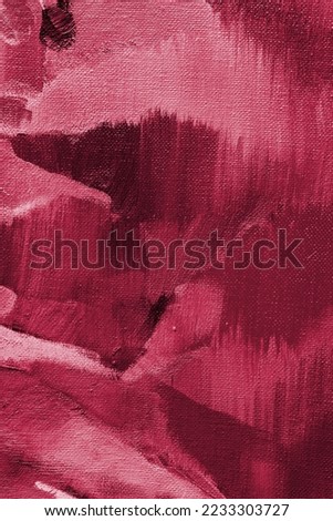 abstract oil paint texture on canvas, background. New 2023 trending PANTONE 18-1750 Viva Magenta colour

