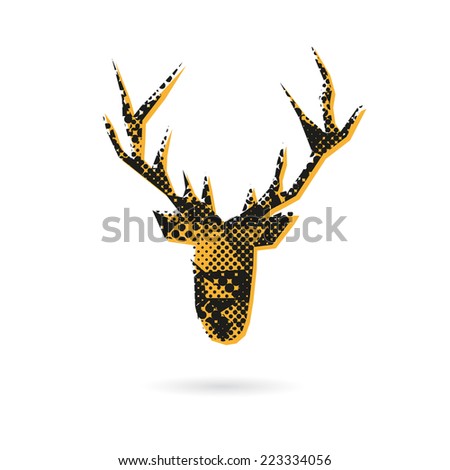 Deer head abstract isolated on a white backgrounds, vector illustration 
